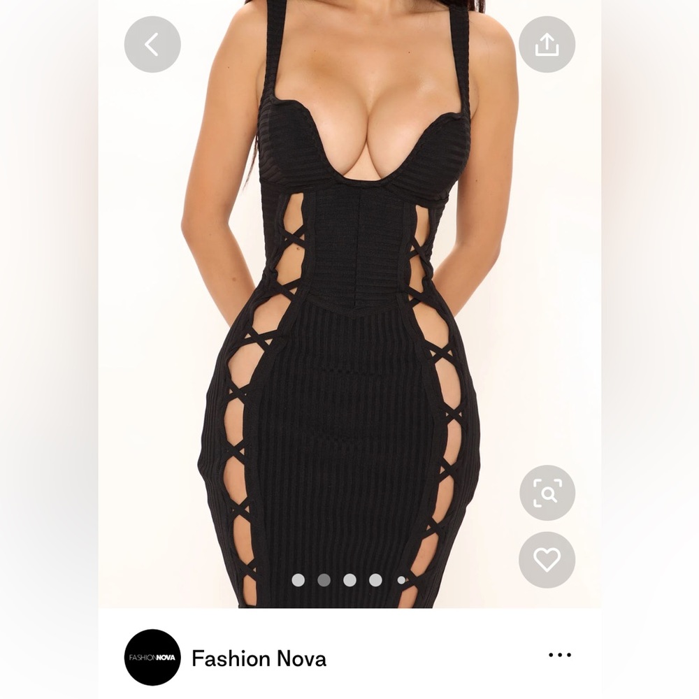 No cuts given fashion nova black bandage mini dress
